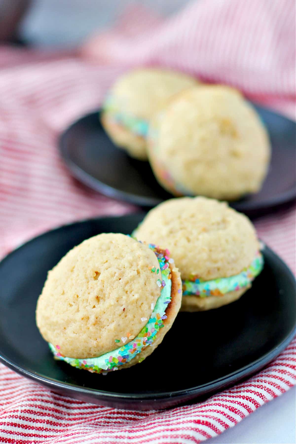 Key Lime Whoopie Pies on plates.