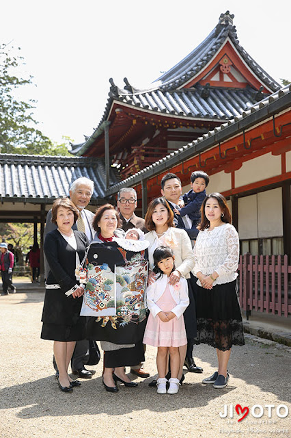 手向山八幡宮でお宮参り出張撮影