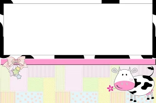 Cow and Patchwork   Free Printable Invitations, Labels or Cards.