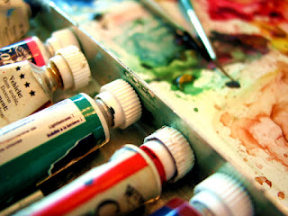 Photo of paint supplies by Lauren Lank