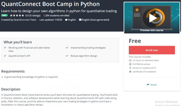 [100% Free] QuantConnect Boot Camp in Python