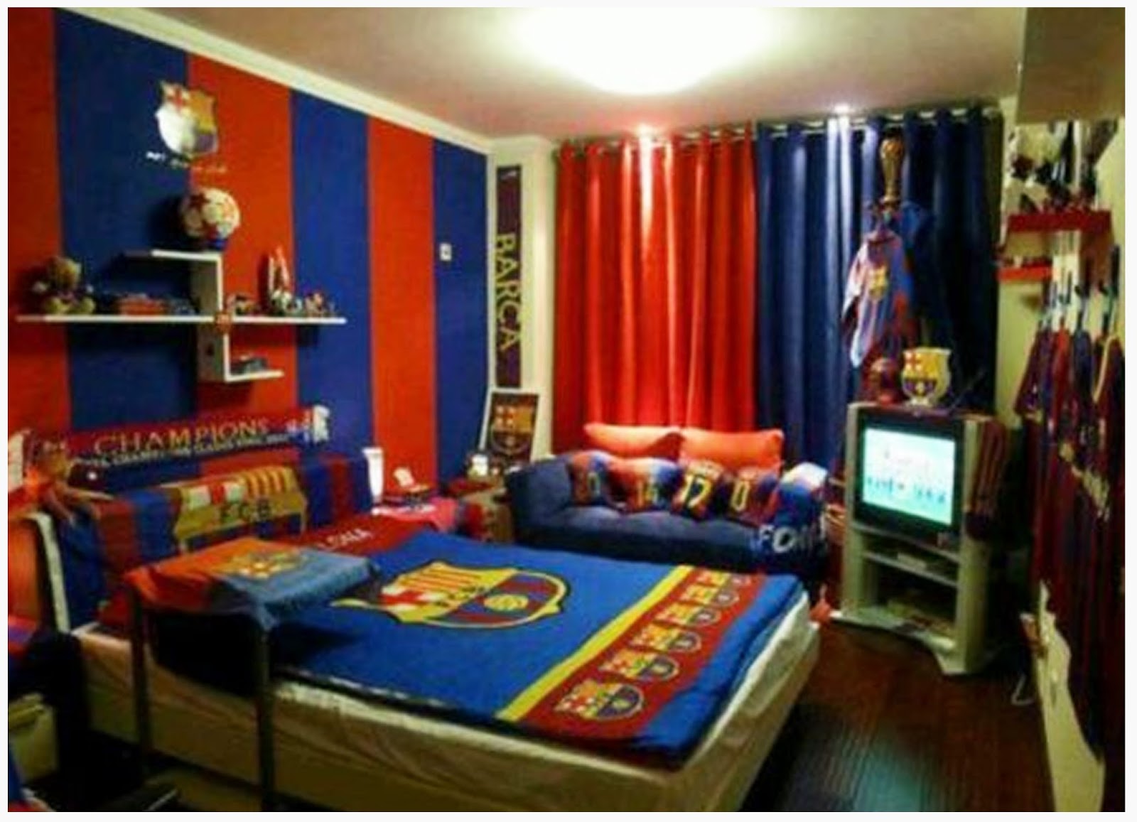  Cool  Boys  Bedroom  Decoration with FC Barcelona Theme 