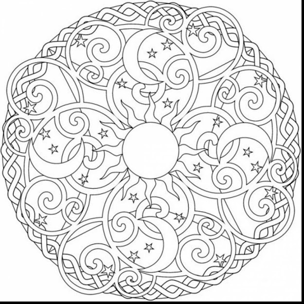 Fabulous Sun Moon And Stars Mandala Coloring Pages With Mandala Coloring  Page And Mandala Coloring Pages