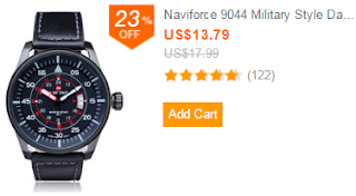 Naviforce 9044 Military Style Date PU Leather Quartz Men Wrist Watch