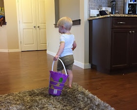Easter Egg hunt with a toddler