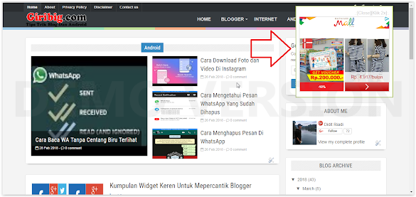 Cara Membuat Kotak Iklan Melayang Di