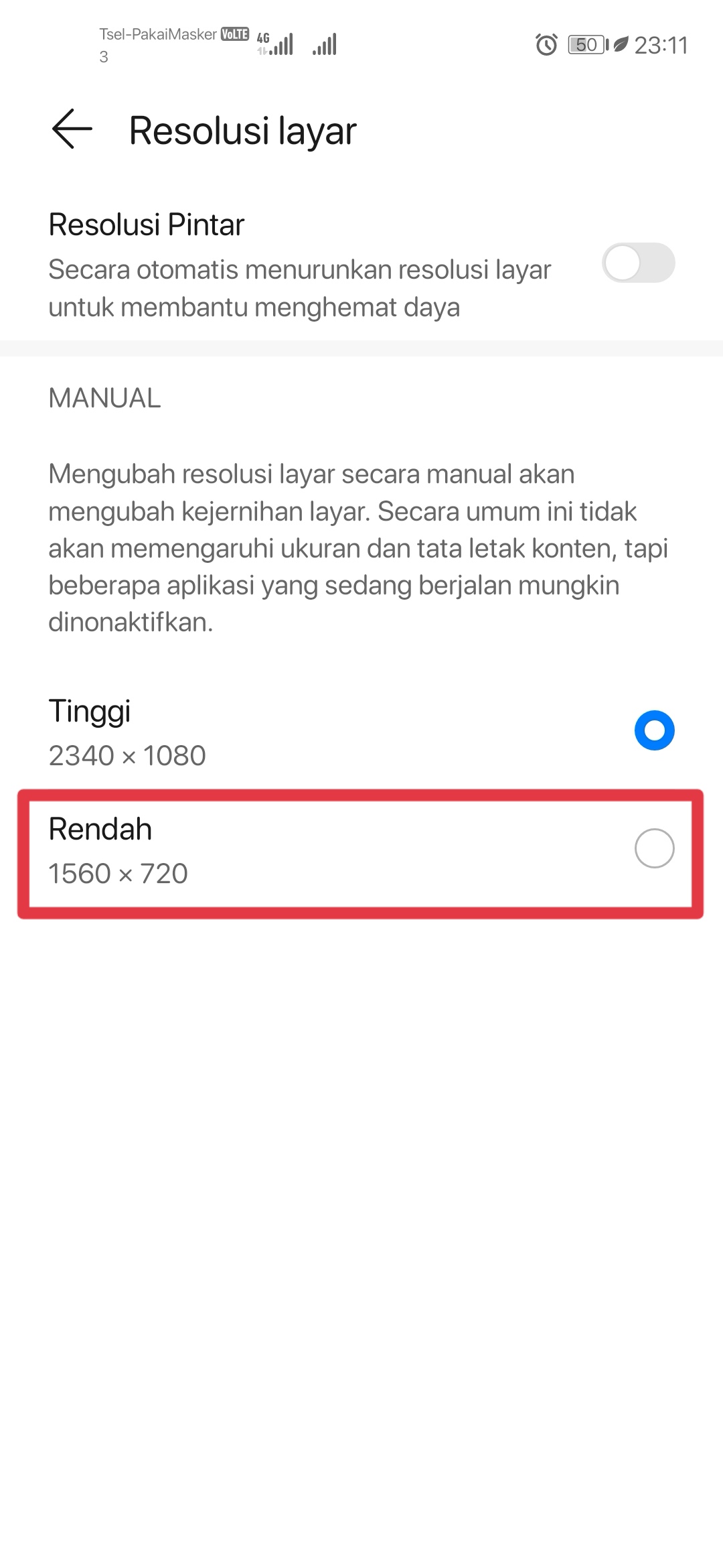 mengubah resolusi