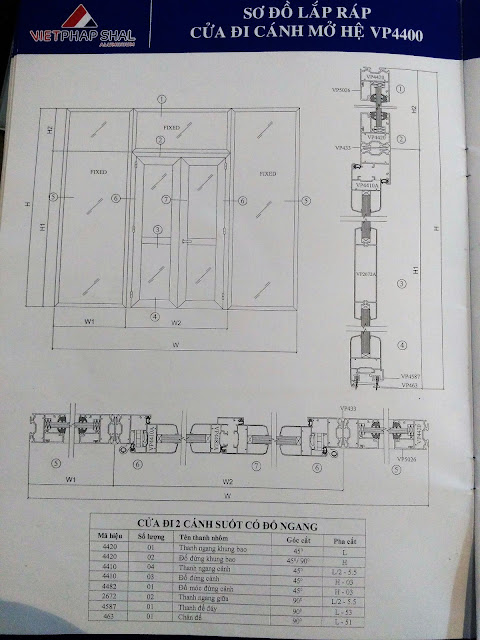 Kết cấu cửa sổ mở quay mở hất hệ 4400