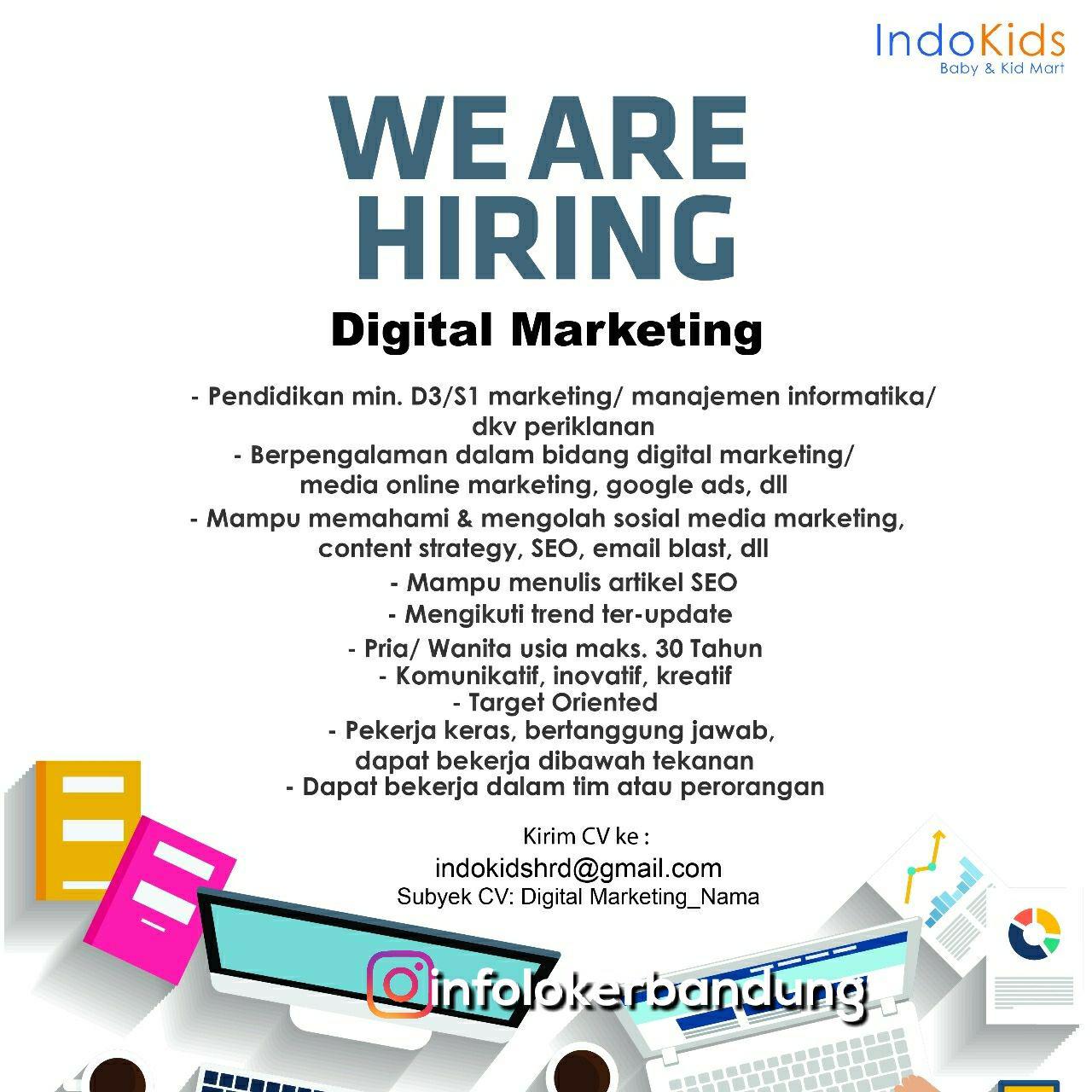 Lowongan Kerja Digital Marketing Indokids Bandung Februari 