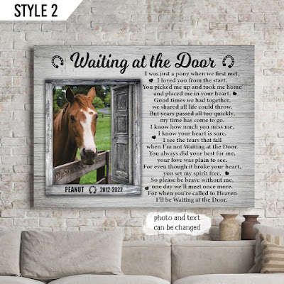 Waiting At The Door Horse Poem Horizontal Canvas Poster Framed Print