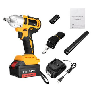 220V 380N.m 3200r/min LED Light Lithium Battery Brushless Cordless Impact Wrench Electric Power Tool