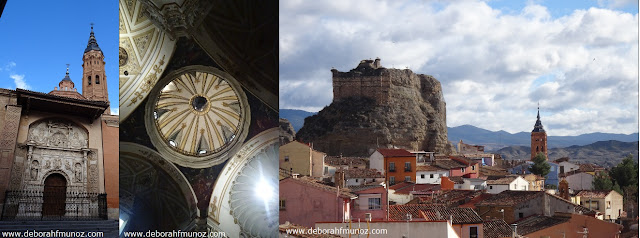 Calatayud: Colegiata de Santa María, cúpula de San Juan El Real y panorámica de la ciudad