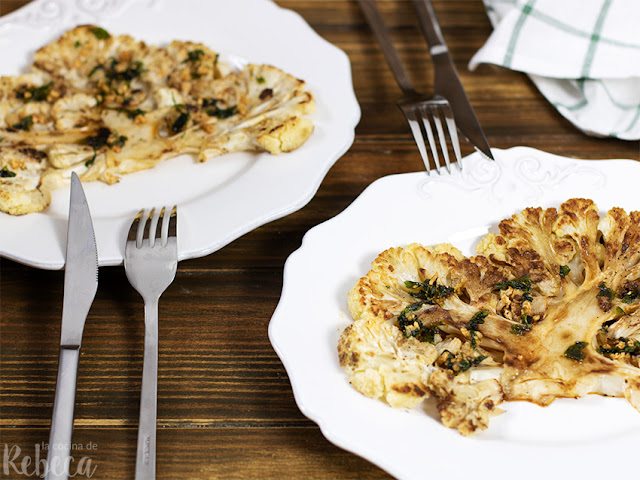 'Filete' de coliflor con refrito