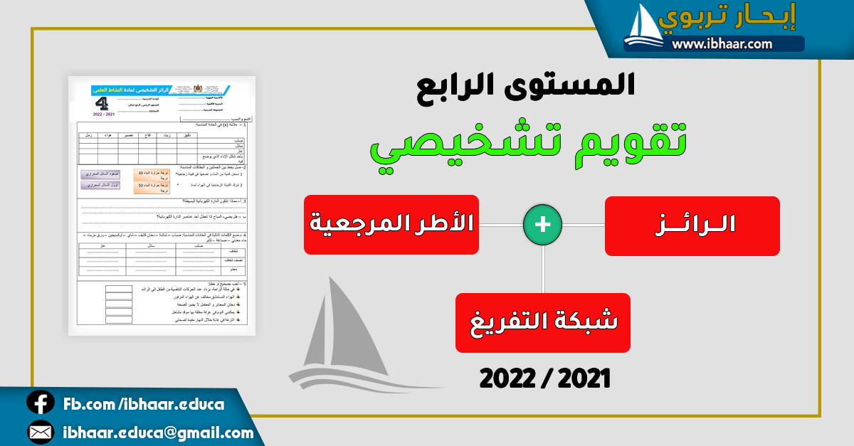 روائز التقويم التشخيصي للمستوى الرابع | الموسم الدراسي :2021 / 2022 