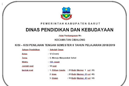 Download Pemetaan KD, Kisi-Kisi, Rubruk Penskoran PTS Kelas 6 SD Semester 2  Tema 6 dan 7 TP. 2018-2019