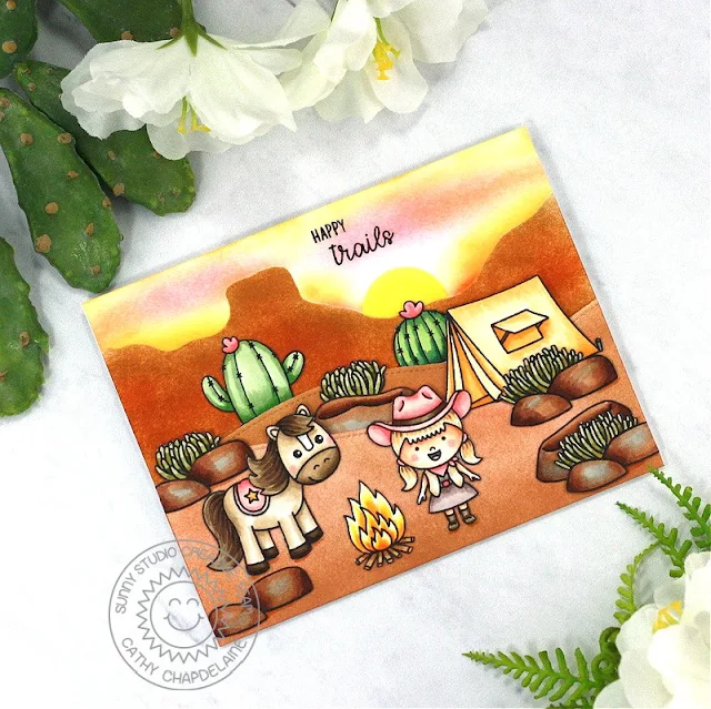 Sunny Studio Stamps: Little Buckaroo Card by Cathy Chapdelaine (featuring Critter Campout, Barnyard Buddies, Slimline Dies)