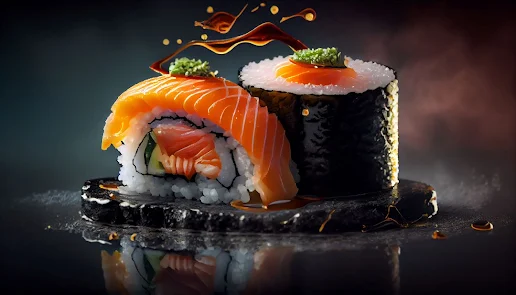 Sushi de salmón japones