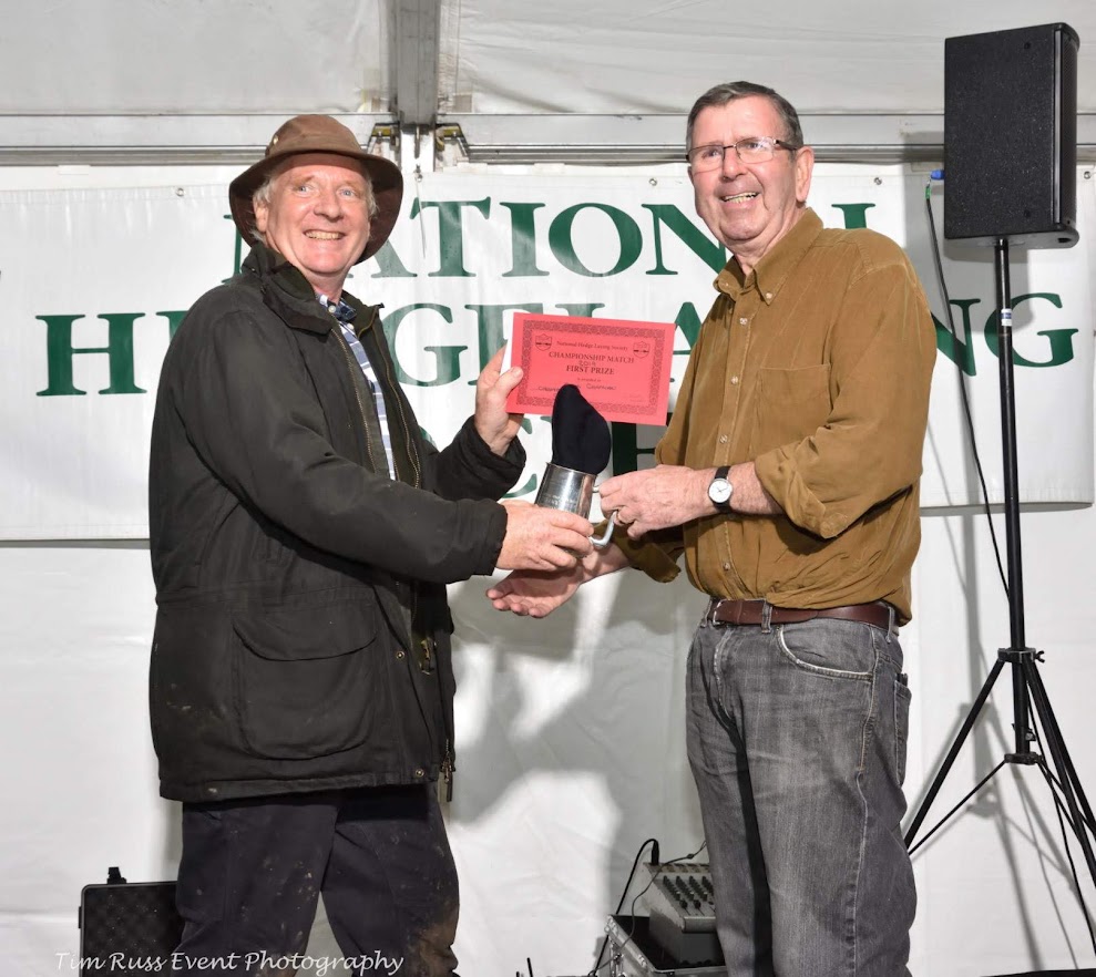 Colin Chapman being presented first place in the Cheshire Open Class at the National Competition. Photo: Tim Russ