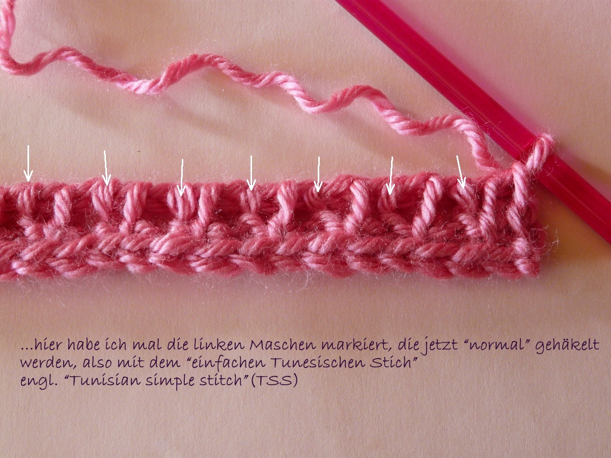 Tunesisch Häkeln Strickstich lernen Muster einfach selber  - tunesisch häkeln lernen