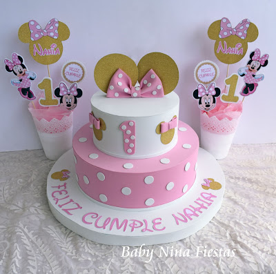 kit birthday minnie mouse pink and gold