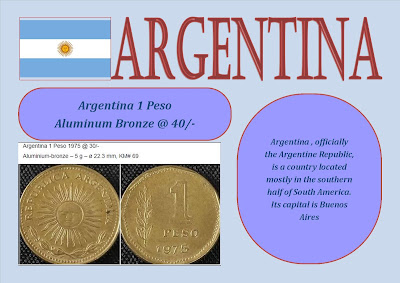 Argentina 1 Peso Aluminum Bronze @ 40/-