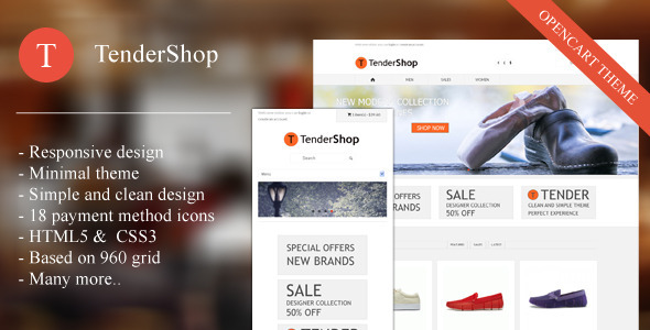 Tendershop Minimal Opencart Theme - ThemeForest Item for Sale