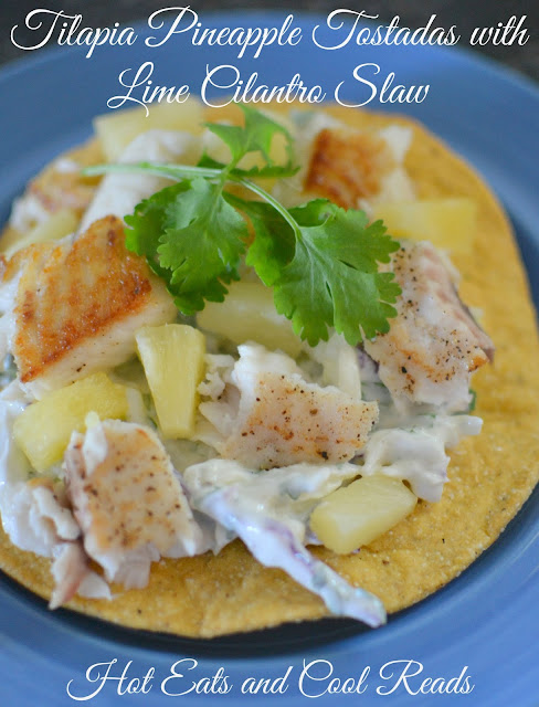 A healthy and easy dinner option that is sure to be a new favorite! Tilapia Pineapple Tostadas with Essential Oil Lime Cilantro Slaw from Mama Loves Her Oils!