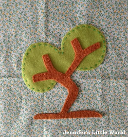 Green felt and button tree framed picture craft