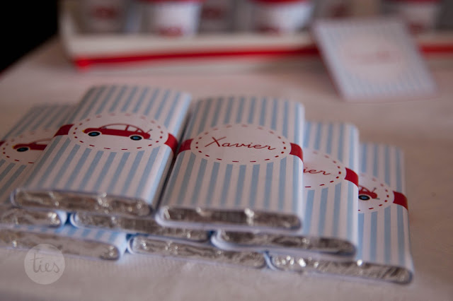 Little Red Car Party personalised chocolates from BistrotChic