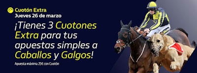 William Hill promocion Caballos y Galgos 26 marzo 2020