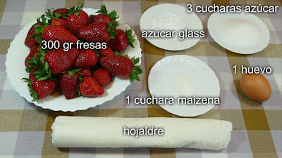 Ingredientes para la galette de fresas