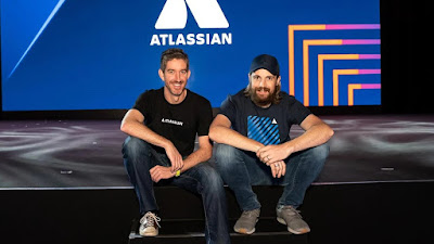 In Pic: Scott Farquhar (left) and Mike Cannon-Brookes (right); Image Credit: The Australian