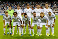 REAL MADRID C. F. - Madrid, España - Temporada 2013-14 - Casillas, Pepe, Varane, Khedira, Cristiano Ronaldo; Illarramendi, Marcelo, Di María, Carvajal, Modric y Benzema - REAL MADRID 4 (Cristiano Ronaldo (2) y Di María (2)), FC COPENHAGUE 0 - 02/10/2013 - UEFA Champions League, fase de grupos - Madrid, estadio Santiago Bernabeu