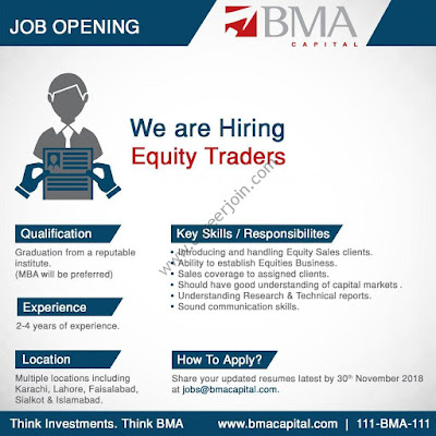 BMA Capital Management Ltd Jobs Equity Traders