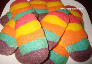 Resep Kue Lidah Kucing Rainbow Enak Indah Banget