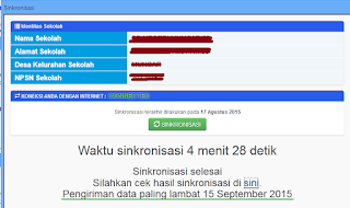 Batas Sinkronisasi Dapodikdas 4.0.0 15 September 2015