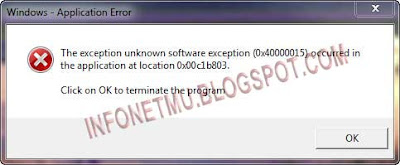 The exception unknown software exception