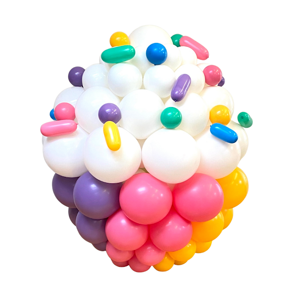 Colourful Balloon Cupcake by Sue Bowler