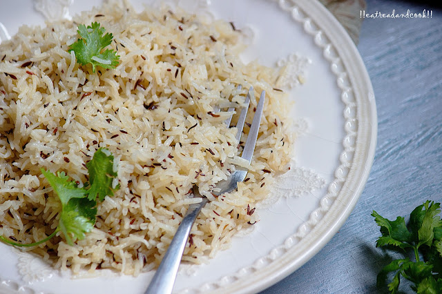 how to make Zeera Rice / cumin rice recipe and preparation with step by step pictures