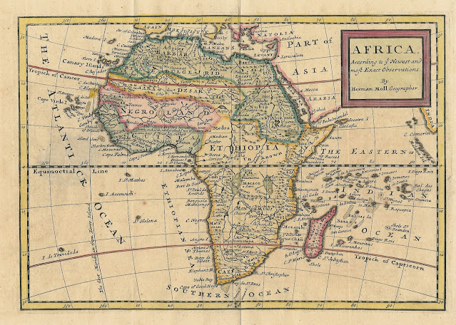 Mapa con Etiopía marcando la mitad sur de África.