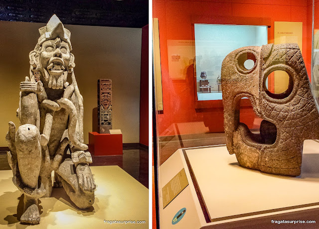 Peças da cultura Tolteca no Museu Nacional de Antropologia do México