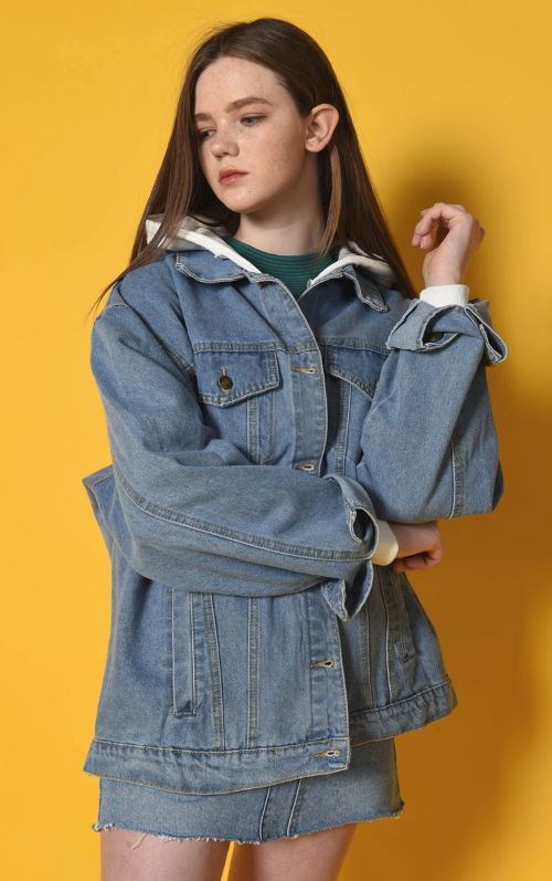 Drop Shoulder Loose Fit Denim Jacket