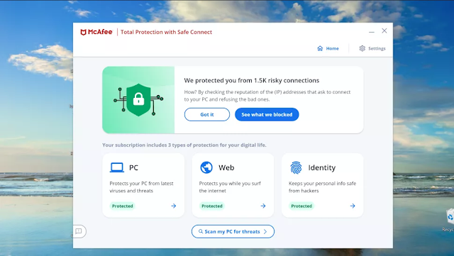 McAfee Internet Security or LiveSafe  or Total Protection 2021