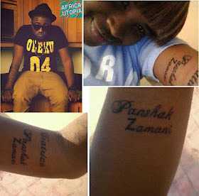 Kenyan Babe Tatoos Iceprince Real Name on Body