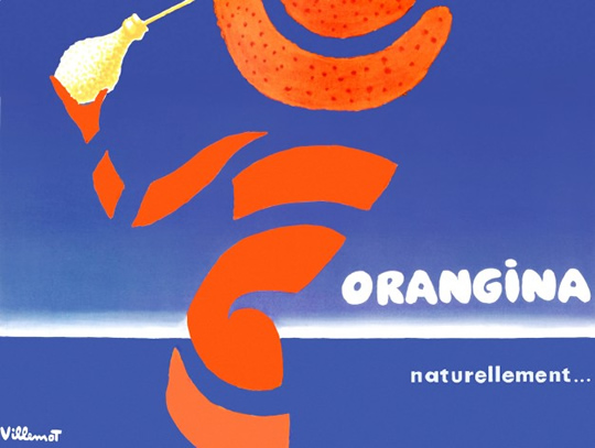 Fifties Orangina ad by Villemot