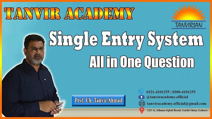 Single Entry System All in One Question with Solution | Tanvir Academy