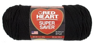 photo of red heart brand of yarn. yarn is the color black