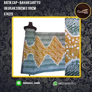 batik cap - bahan santyu - ukuran 200cm x 110cm