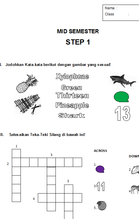 SOAL LATIHAN DRILL BAHASA  INGGRIS  ANAK ANAK SD Sinau 