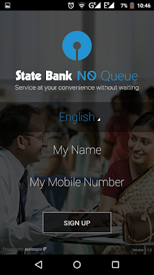 SBI NoQueue - Select Name and Mobile Number